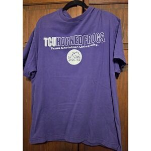 Vintage TCU Horned Frogs T-Shirt Mens Large Purple Horned Frogs Bleed Purple